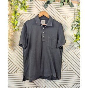 BILLY REID Men's Polo Shirt Classic Pocket Cotton Short Sleeve Gray Size Large